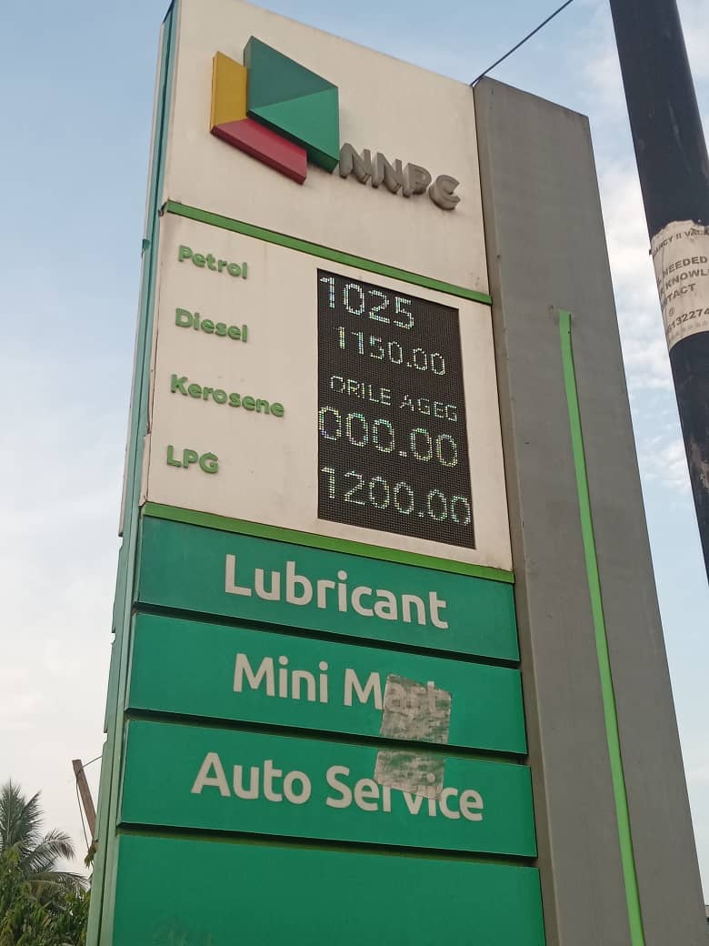 Pump prices increase once more, reaching N1,025 in Lagos and N1,050 in Abuja.