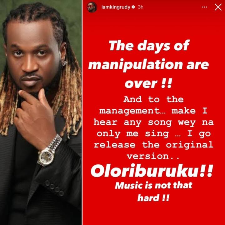 Rudeboy of P-Square Calls Out His Twin For Stealing His Song